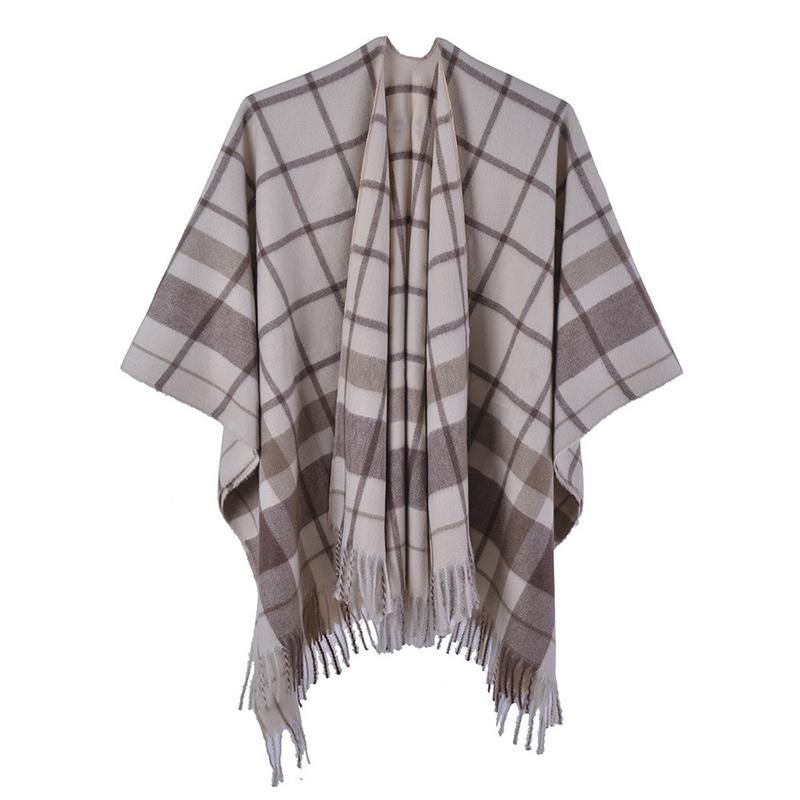Luxury Design Imitation Cashmere Women Scarf Winter Plaid Poncho Tassel Wrap Shawl Capa Para Mujer Pashmina Chales Echarpe Hiver