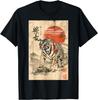 T-shirt Grafica Stile Ukiyo E Tigre Giapponese T-shirt a Maniche Corte Morbida Traspirante da Uomo