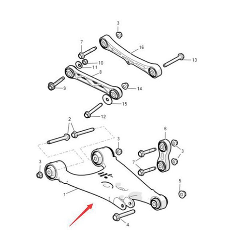 

Automobile Lower Left Control Arm Rear Lower Suspension For Tesla Model S Model X 6006774-00-B 600677400B