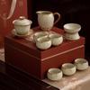 Susu Ceramics Dunhuang Bao Xiang Hua Ru Kiln 9-Piece Kung Fu Tea Set