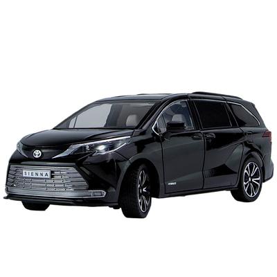 1/24 TOYOTA SIENNA MPV Van Diecast Toy Car Model Miniature Pull Back Sound & Light Doors Openable Collection Gift for Boy Kid