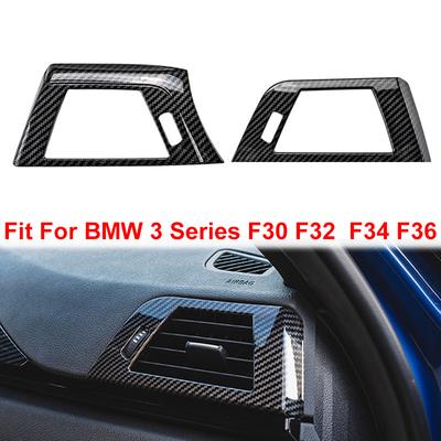 2Pcs Car Carbon Fiber Style Side Air Conditioning Vent Trim Fit for BMW 3/4 Series F30 F31 F32 F36-2013-2019