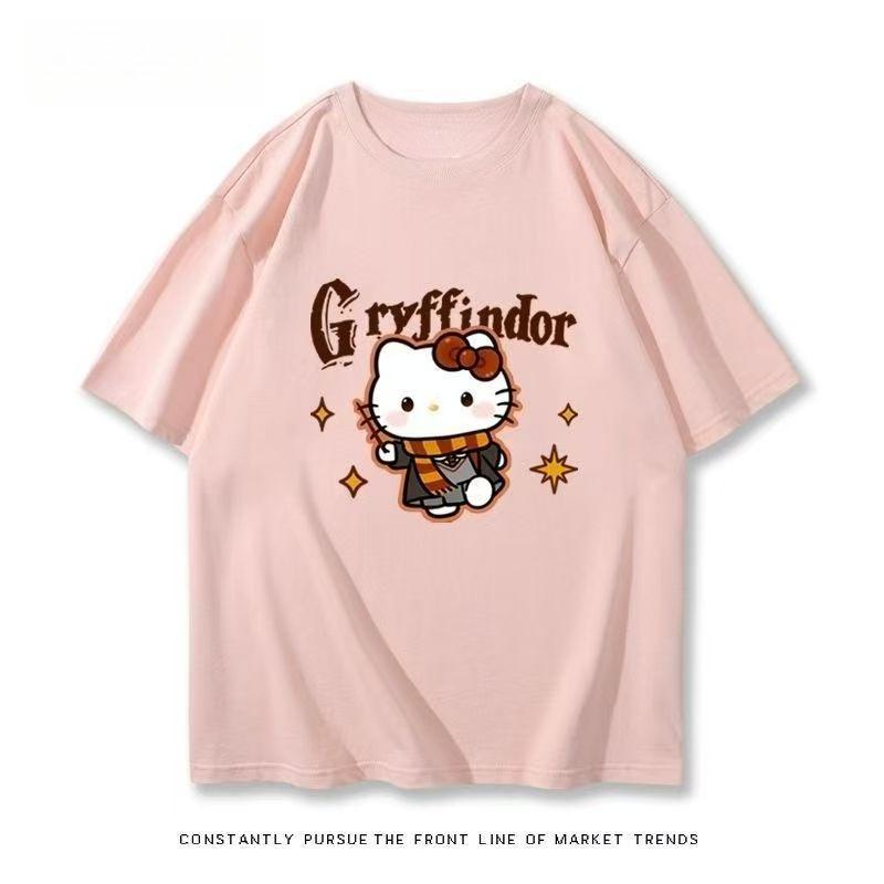 

Sanrios 2026Summer New Collection Pompompurin Cartoon Print Pure Cotton LooseFitting Breathable Womens ShortSleeved TShirt S