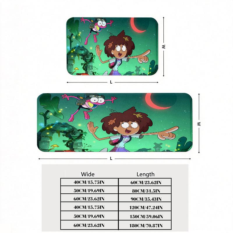 Amphibia Print Flannel Kitchen Mat Christmas Soft Area Rug Non Slip Floor Carpet Home Decoration