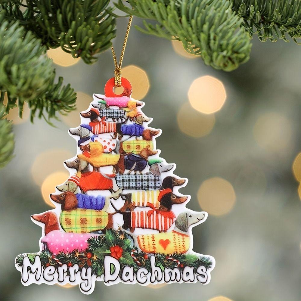 Acrylic Book Christmas Tree Pendant 2D Parrot  Christmas Tree Ornaments  Home