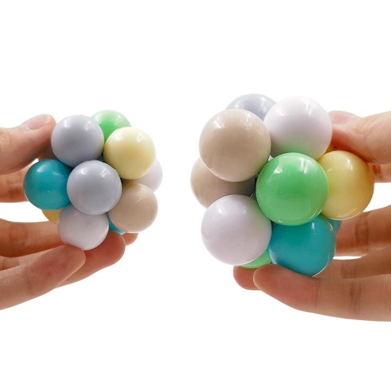 Creative Elastic Colorful Ball Fidget Toy Squeeze Balls Kid Adult Stress Relieve Toy Anti Stress Hand Practice Massage Balls Toy