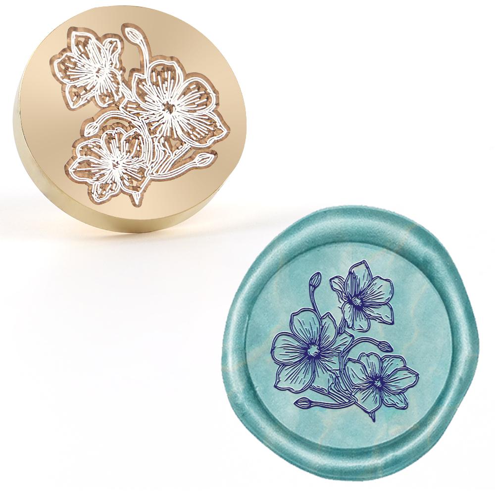 

1 шт. Головка штампа для сургучной печати с ботаническим узором, Металлическая латунная головка для сургучной печати, Штампы для запечатывания писем, Штампы для свадебных приглашений