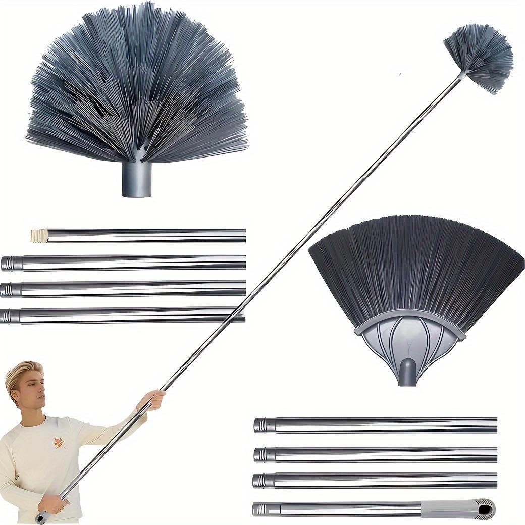 

2-in-1 Feather Duster Set, Telescopic Duster Kit Wall Ceiling Window Gap Cleaning Brush Extendable Household Stainless Steel Handle Remover Dust Brush 1 set