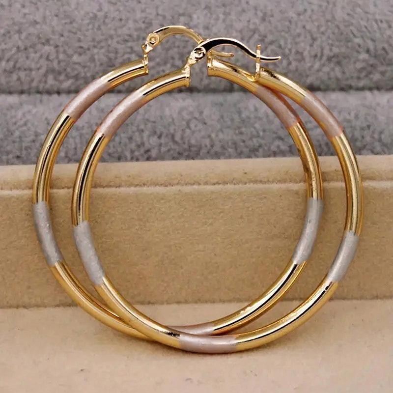 

Exaggerated Design Sense, Multi-color Ear Loops, High-end Personality and Temperament for Women, Fine Circle Metal Style Zircon