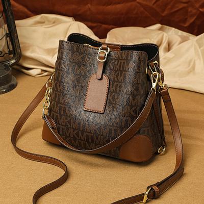 Bolsas Femininas de Novo Estilo Bolsas Balde Modernas e Elegantes com Estampas de Ombro Único e Bolsas Versáteis