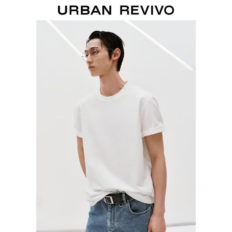 UR2026 Men s Solid Round Neck Short Sleeve T-Shirt S