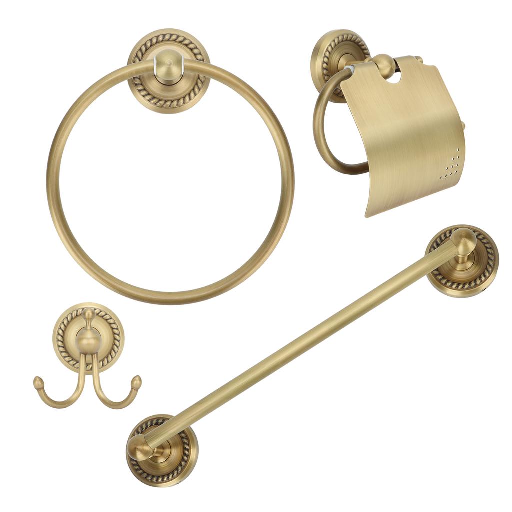 Towel Rack Copper Retro Style Storage Shelf Bath Towel Rack Home Decoration for Bathroom