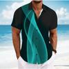 Camisa de Hombre con Patrón Sencillo Estampado 3D Camisa de Botones Camisa Casual Camisa de Verano Manga Corta Ropa Diaria de Vacaciones