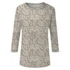 Damenmode Lässig Dreiviertelärmel Blumenmuster Rundhals Oberteil