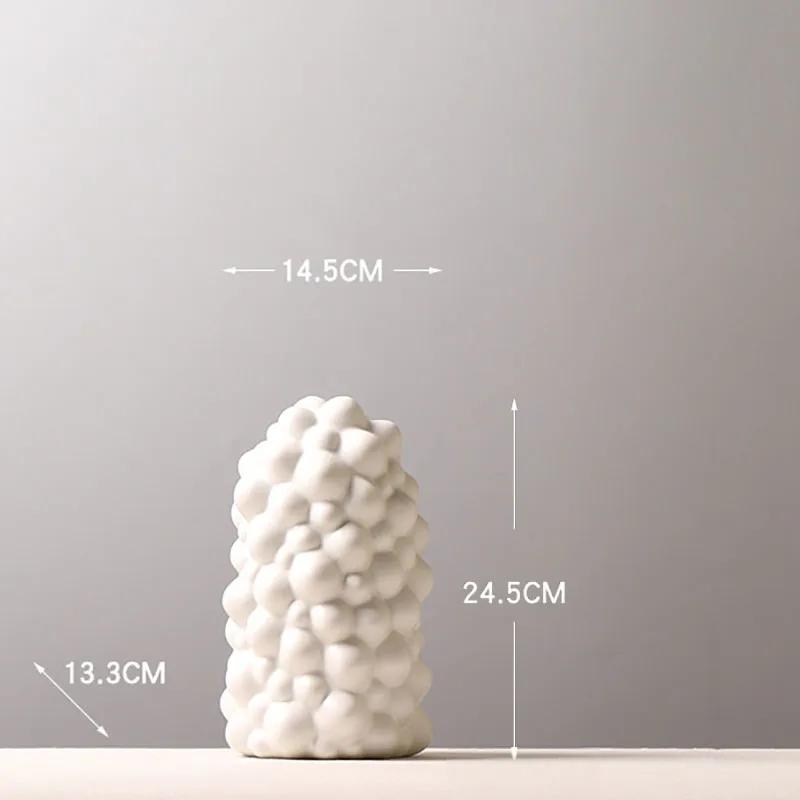 Creative Wind Tunnel Ceramics Vases Artificial Flowers Flower Arrangement Desk Decoration White Coral Porcelain Vase Home Decor