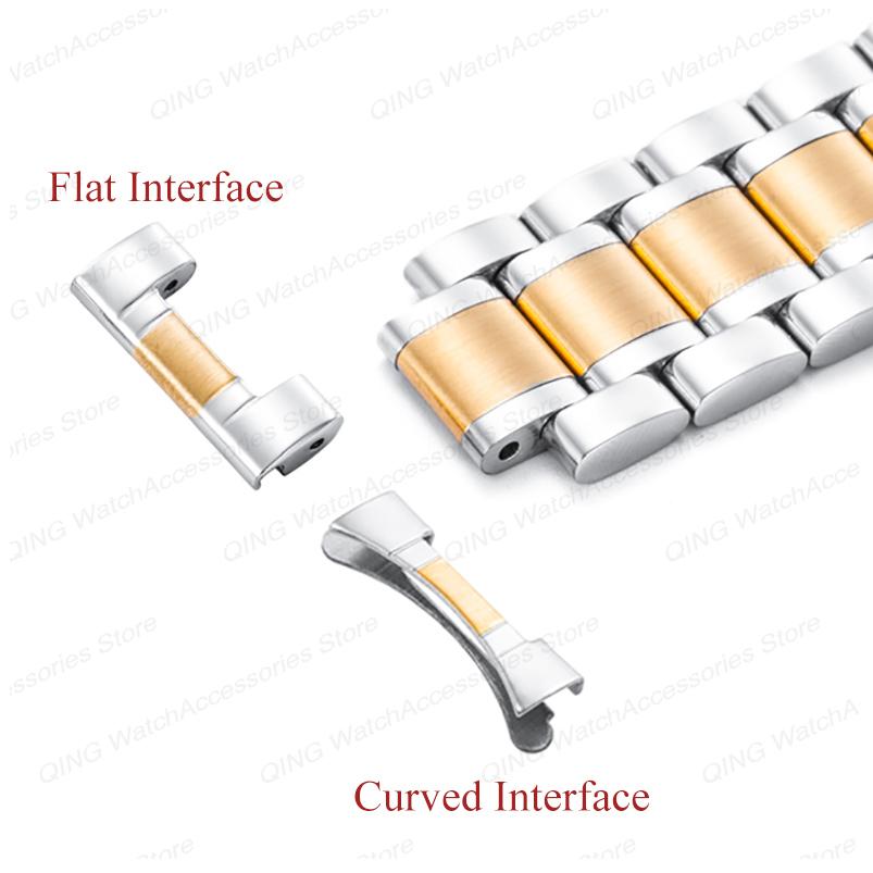 Brățară Ceas Oțel Inoxidabil Solid Capăt Plat Arc pentru Curea Tissot Cataramă Fluture 12 13 14 15 16 17 18 19 20 21 22 23 24mm Universal