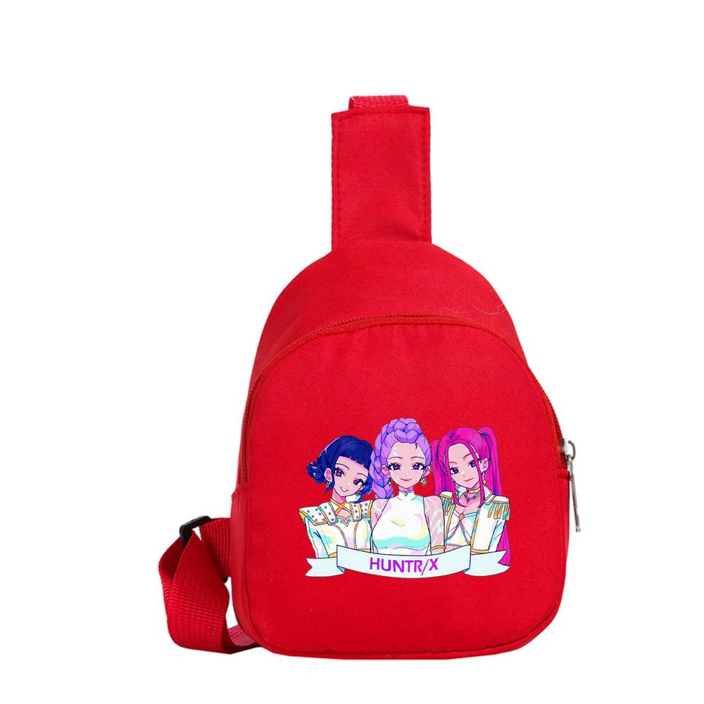 Cartoon Anime K-Pop Demon Hunters Printed Kawaii Chest Pack for Boy Girl Shoulder Bag Student Portable Crossbody Pouch Christmas Gift