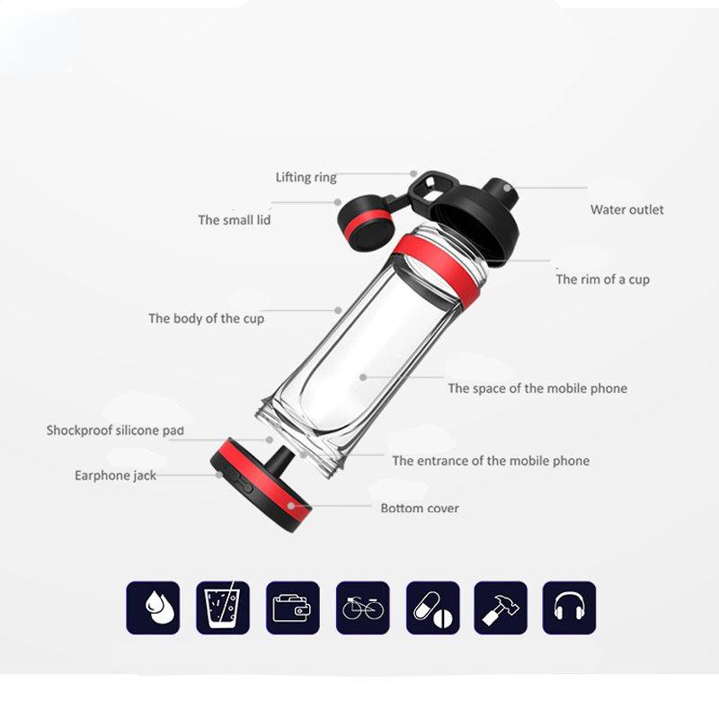 Bottle with Secret Compartment Water Bottle with Hiding Phone Pocket Secret Pill Organizer Bottle Sports Fitness Water Cup