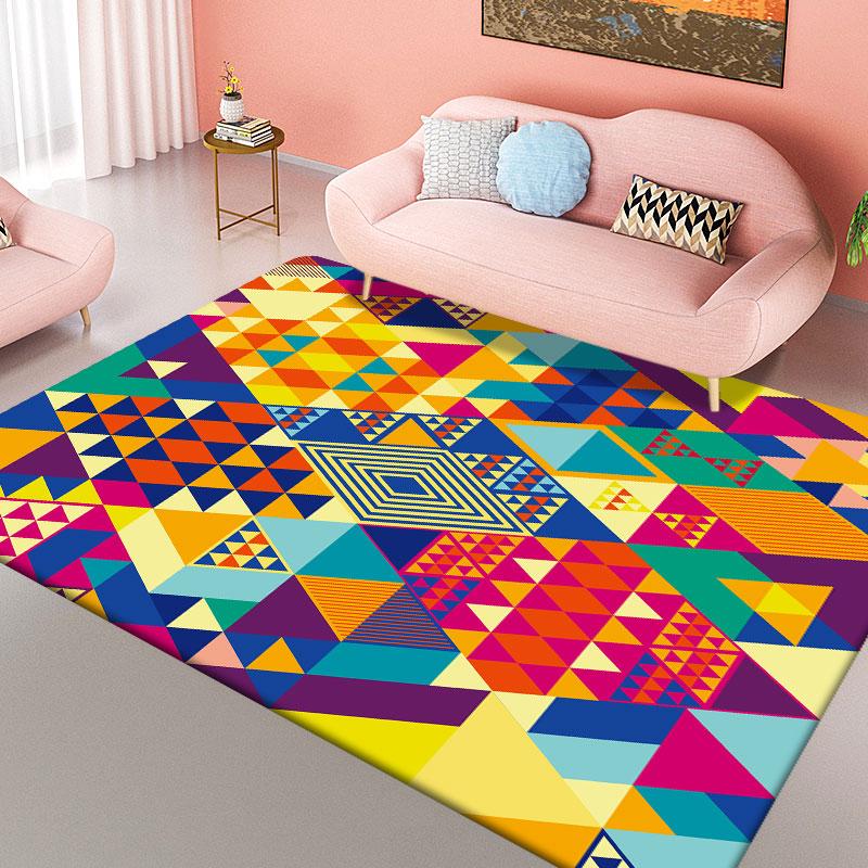 Geometric Style Porch Door Mat Non-slip Kitchen Living Room Carpet Bathroom Mat Indoor Carpet Door Mat Home