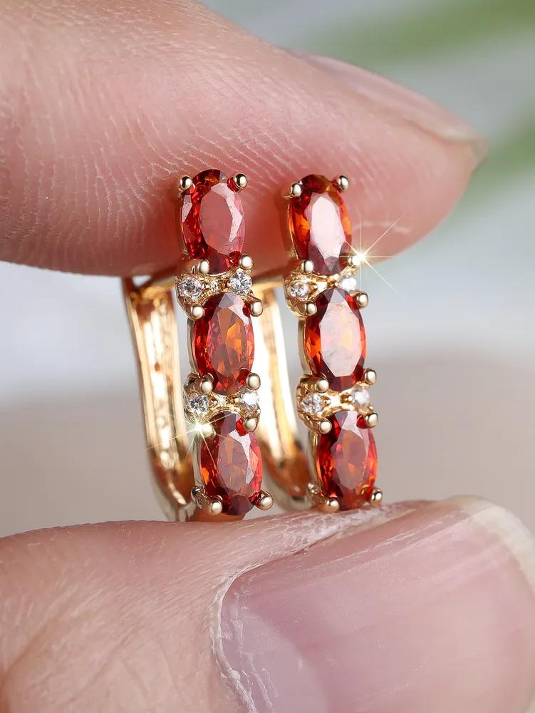 

Long Earrings Fully Set With Oval Diamonds One Size