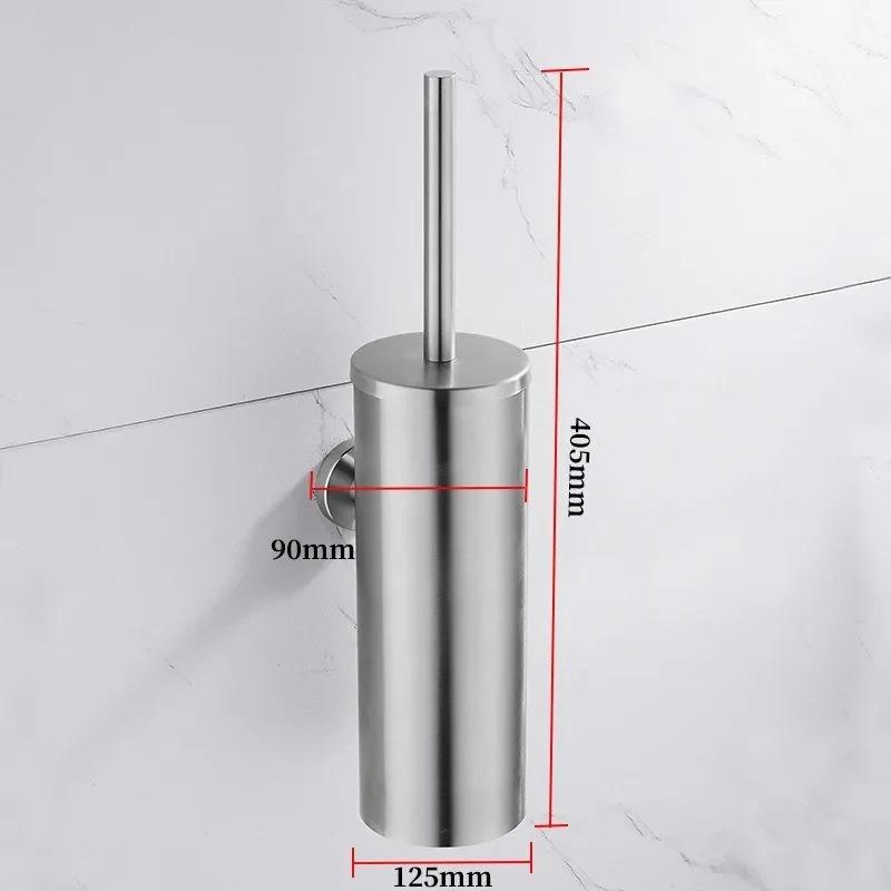 Edelstahl 304 Toilettenbürste mit Halter, ein wandmontiertes Toilettenbürsten-Set für das Badezimmer, mit totwinkel freier Reinigung
