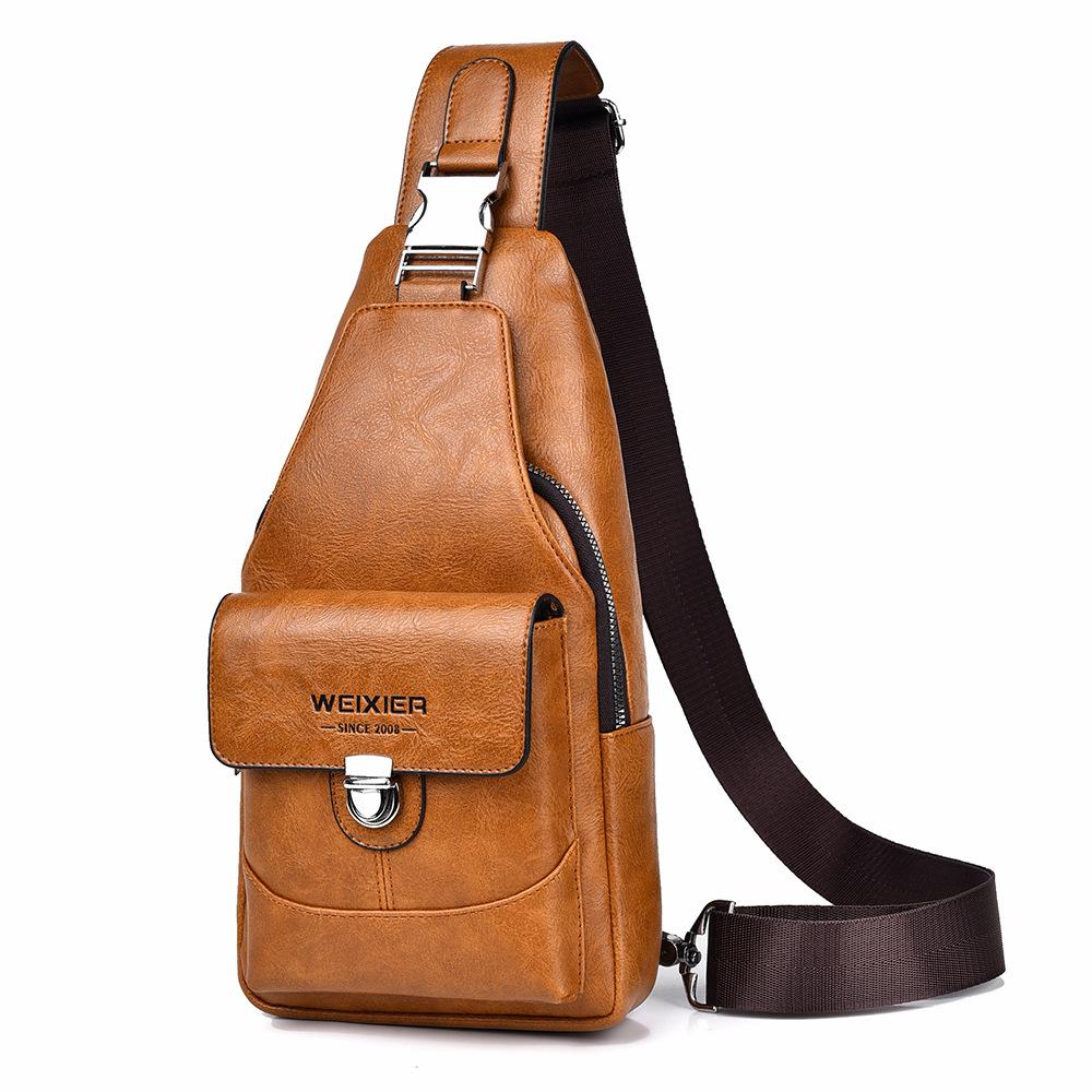 WEIXIER Men's Crossbody Bag Chest Sling Pack - Lightweight Minimalist Fanny Pack for Travel, Hiking, Daily Use