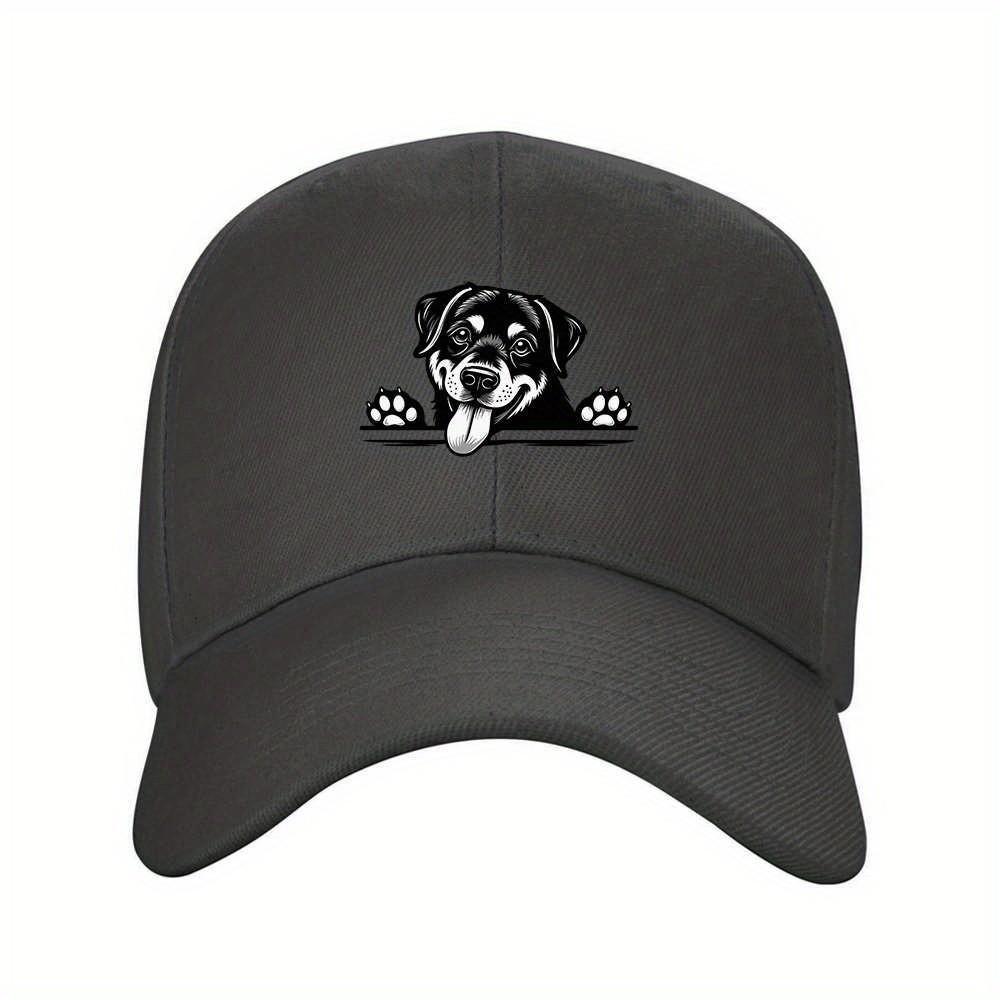 Rottweiler Peekaboo Dog Baseball Cap Adjustable Polyester Summer Outdoor Casual Hat