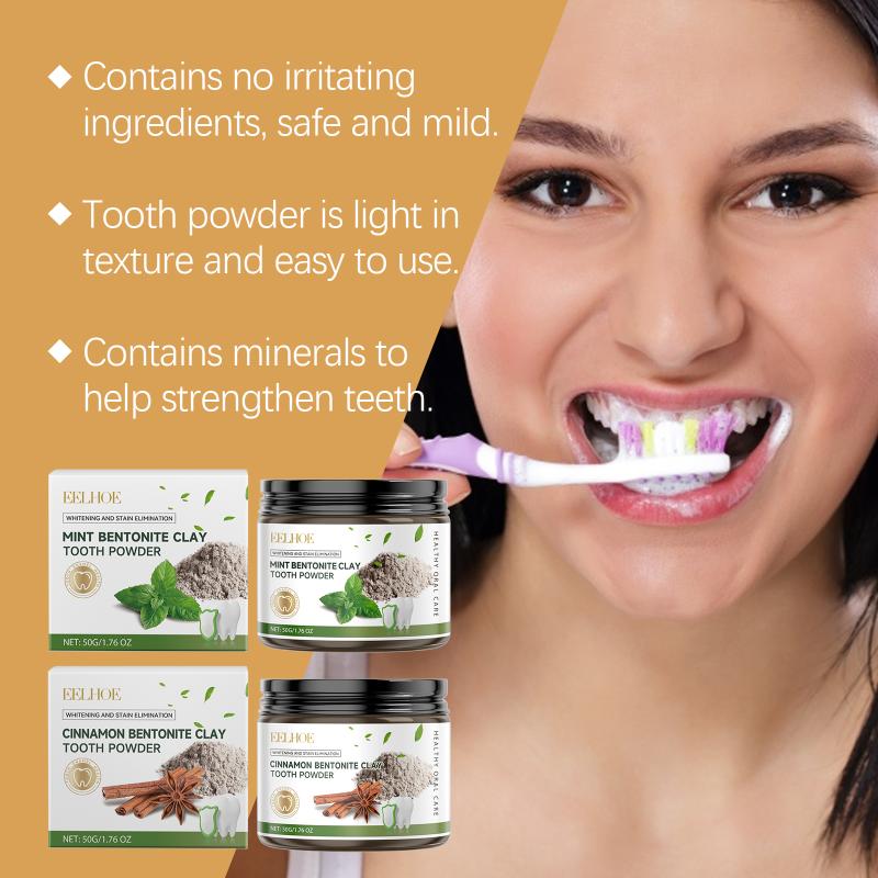 Mint Tooth Powder Whitening Teeth Cleaning Remove Yellow Teeth Bentonite Clay Powder For Fresh Breathing Dental And Oral Care