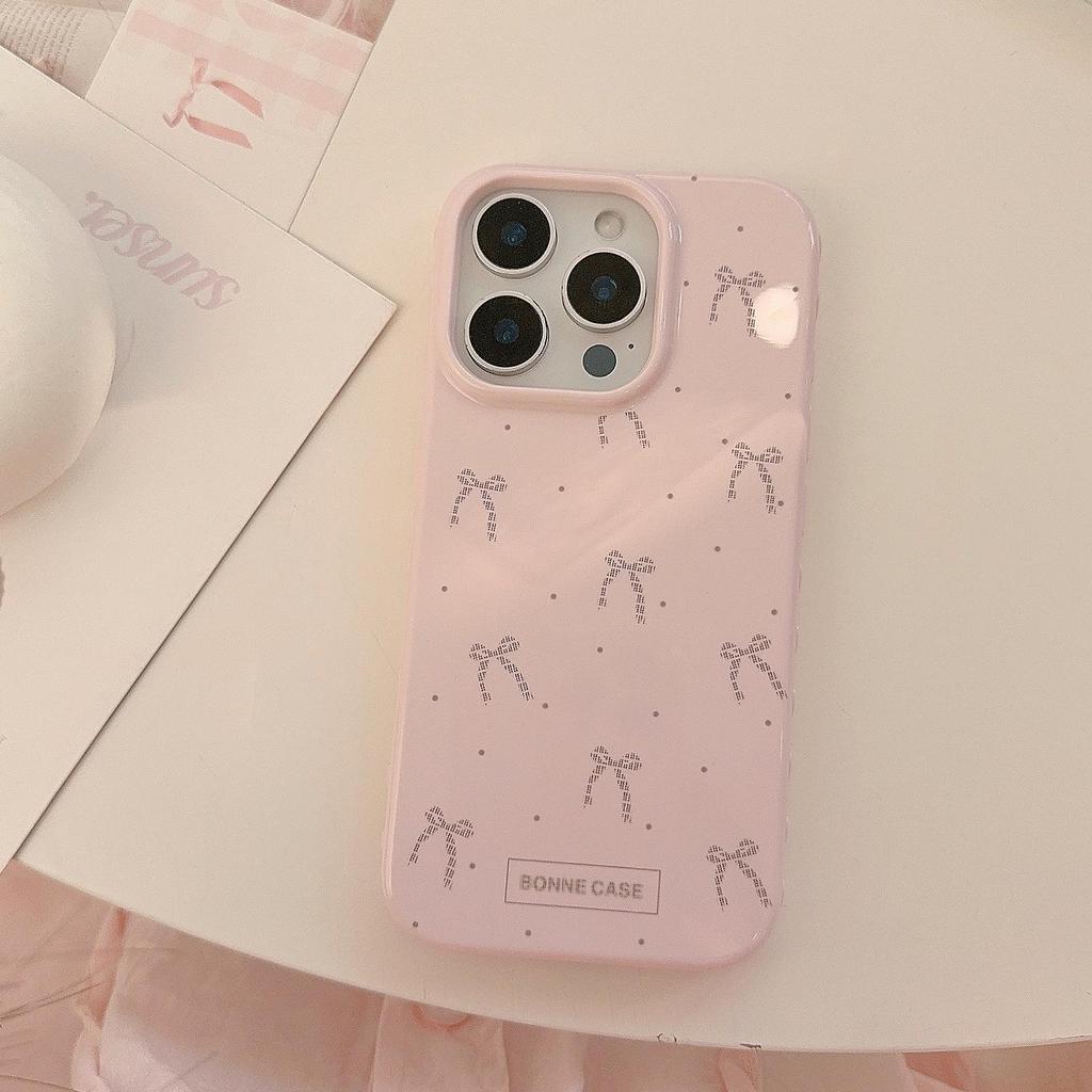 Artistic Pink Bow Phone Case Suitable for Apple Phones