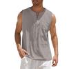 Men's Casual Loose Cotton Linen Shirts  Colour Shirt Blouse Sleeveless Vest Beach Shirts Tops