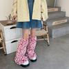 Leopard Leg Warmers Japanese JK Lolita Socks Fur Sets Ankle Winter Leg Warmers