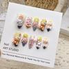 Little Bear Paradise Cartoon Macaron Color Handmade Exquisite Wearable Nail Art