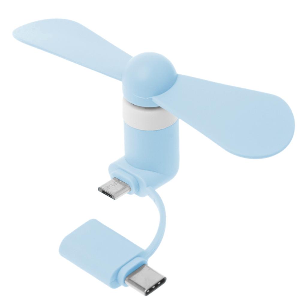Mini Cute USB Fan Cooler Type C Removable USB-C Gadgets Low Power for Mobile Phone Powerbank PC Laptop