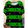 Fashion Women's Clothing Crew Neck Short Sleeve 3D Love Color Printing Love Short Sleeve Crew Neck T-Shirt