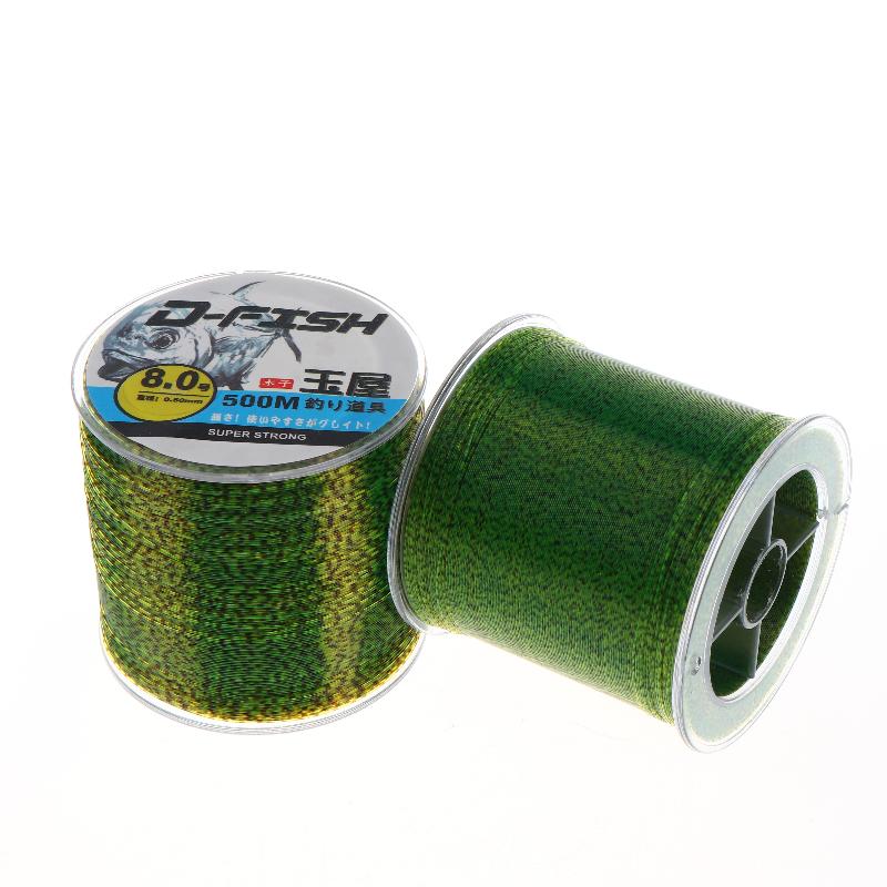 500M 3D Spotted Invisible Fishing Line Color Changing Monofilament Fishing Line Speckle Fluorocarbon Coated Carp Fishing Pesca