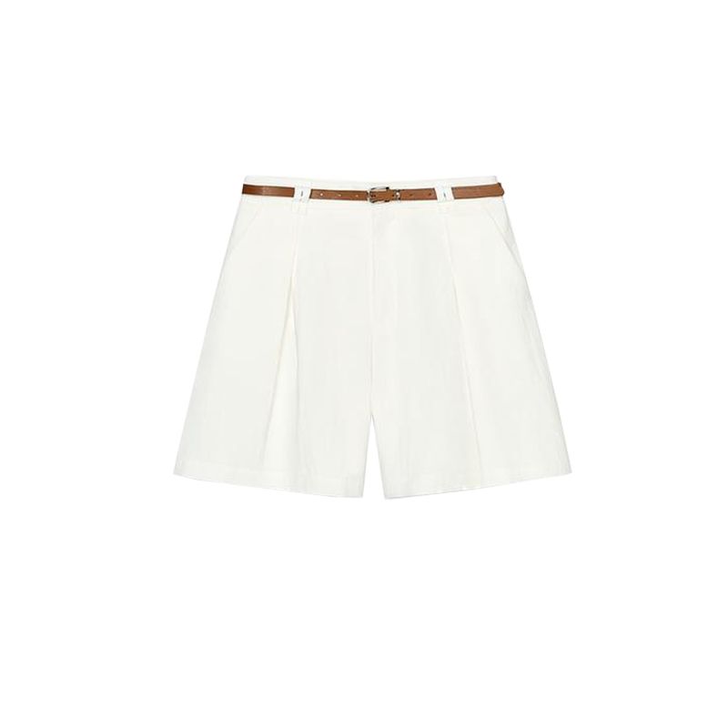 

Double Breasted Short Suit Outwear 4387165 with Belt Pleated Yuppie Wind Casual Shorts 4387065 White Pants L