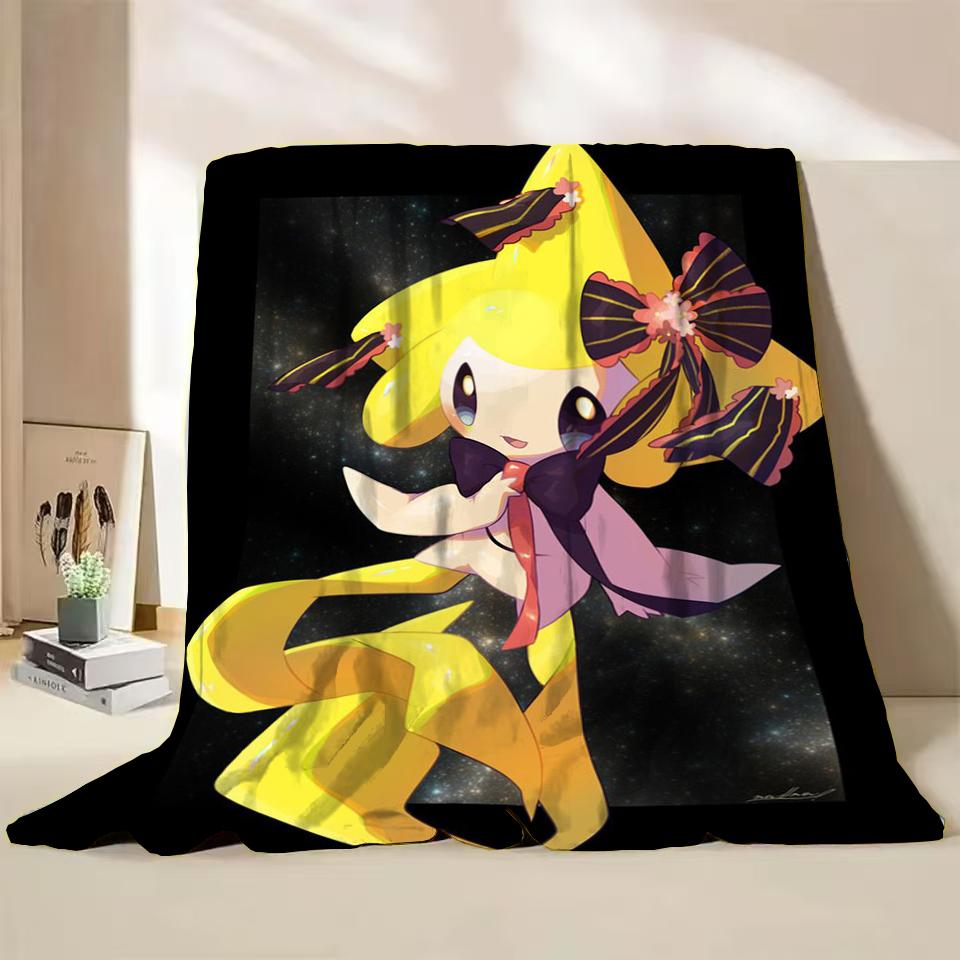 Pokemon Jirachi Cartoon Flannel Fluffy Blanket for Home Bedroom Bed Sofa Office Children Cover Adult Soft Blanket Baby Cute Gift