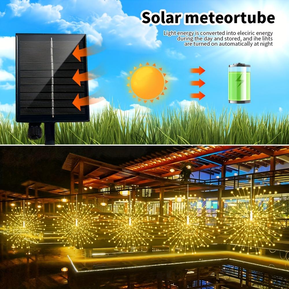180-450LEDs Solar Star Burst Ball Lights, Remote Control 8 Modes Adjustable Hanging Copper Wire Firework Lights, for Yard Light