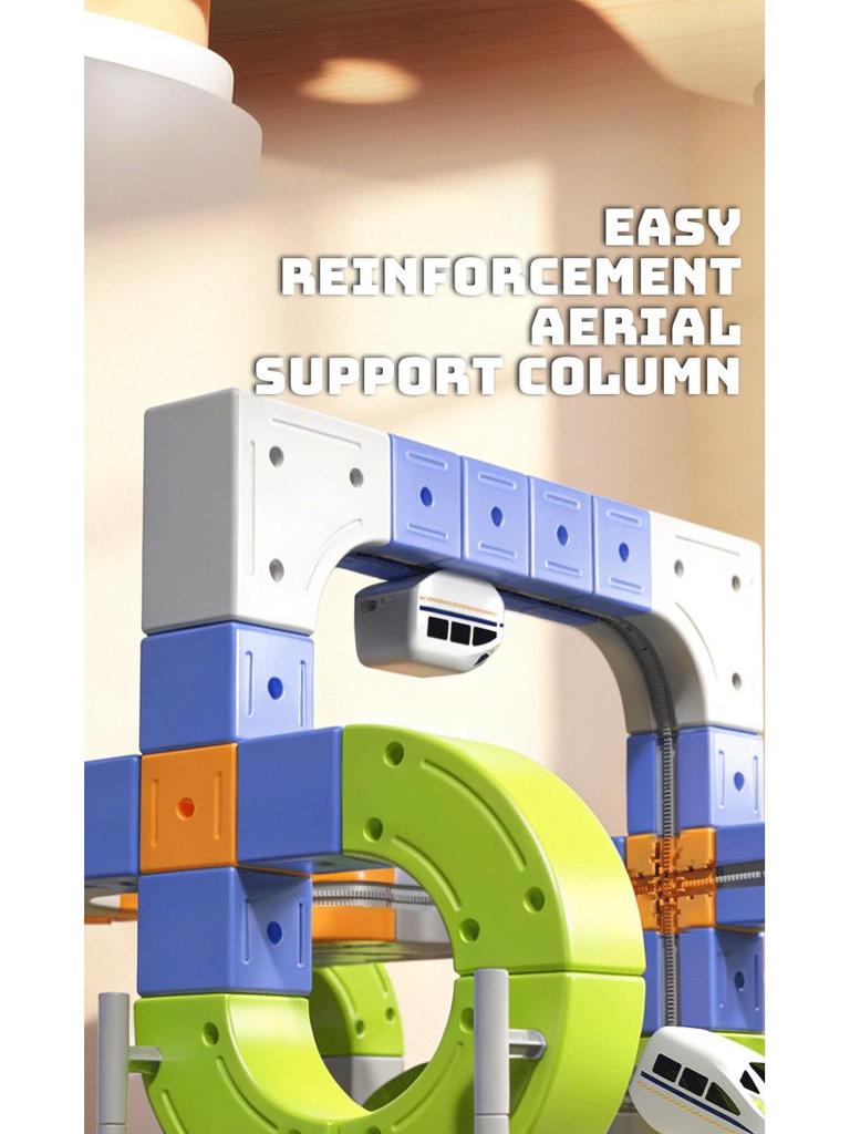 3D High-Speed Rail Train & Roller Coaster Building Block Set - Educational Toy Gift