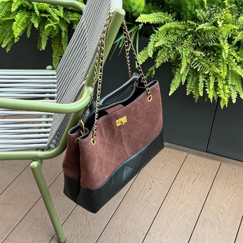 Luxuriöse Vintage Leder Umhängetasche mit Diamantmuster für Damen