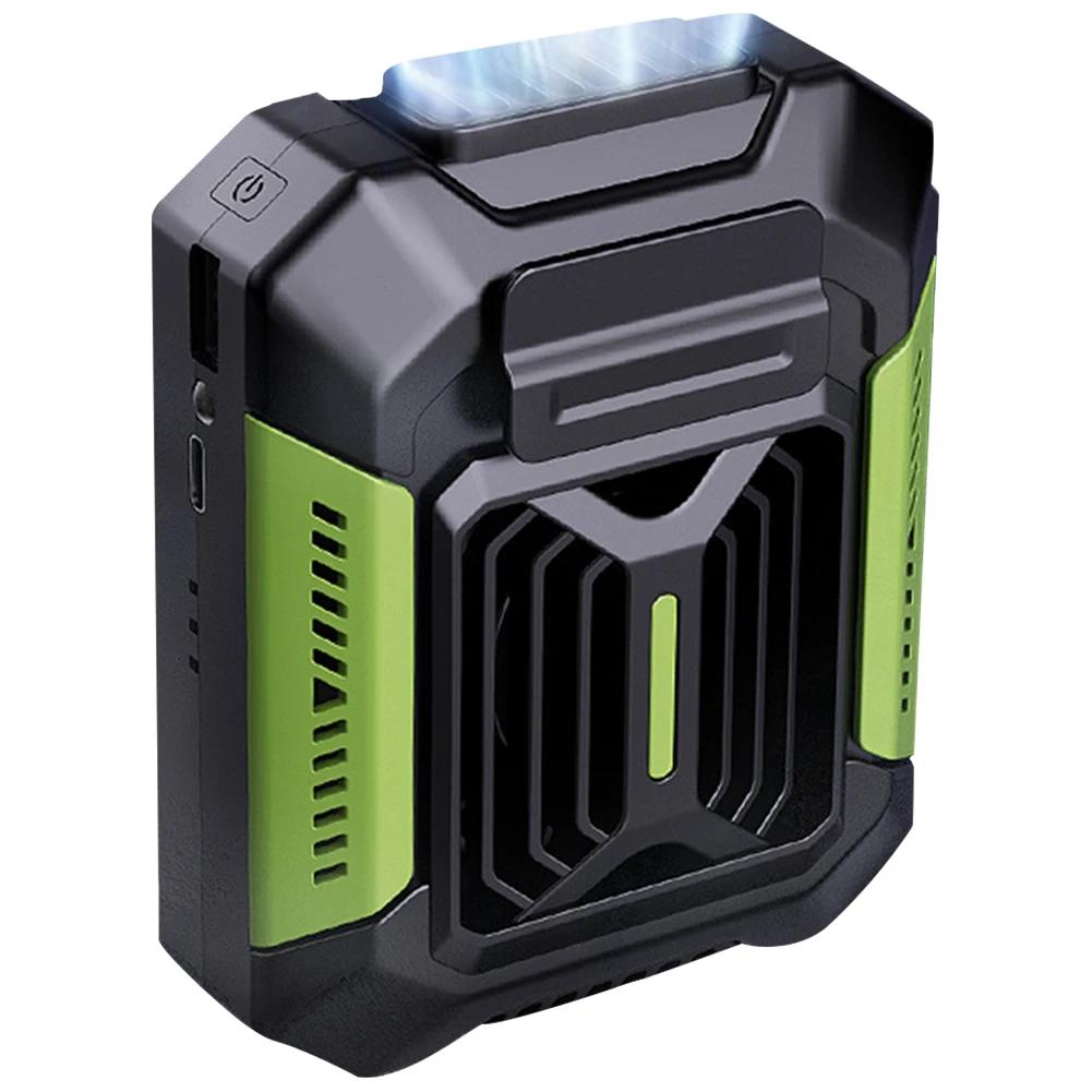 

Personal Belt Clip Fan Portable Power Bank Flashlight Outdoor Waist Mounted Fan Cool Clip Fan for Outdoor Works Hiking Camping темно-зеленого