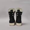 Brand Men Shoe Casual High Top Women Sneaker Quality Black Ankle Boot Designer Leather Zipper Metal Hole Luxury Laces Flat Shoe