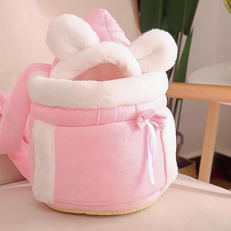 Pet Carrier Bag Small Cat Dogs Backpack Winter Warm Soft Plush Carring Pets Cage Walking Outdoor Travel Kitten Hanging Chest Bag