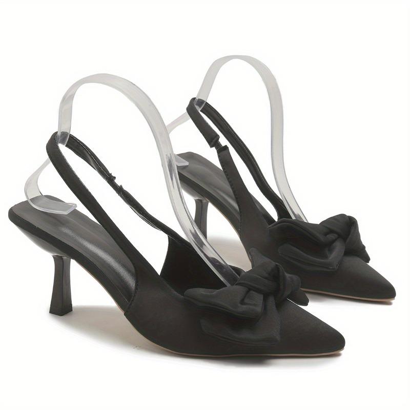 Baotou Sandals Women Sandals High Heels Bow Pointed Head Shallow Mouth Thin Heel Back Trip Strap Single Shoes Women