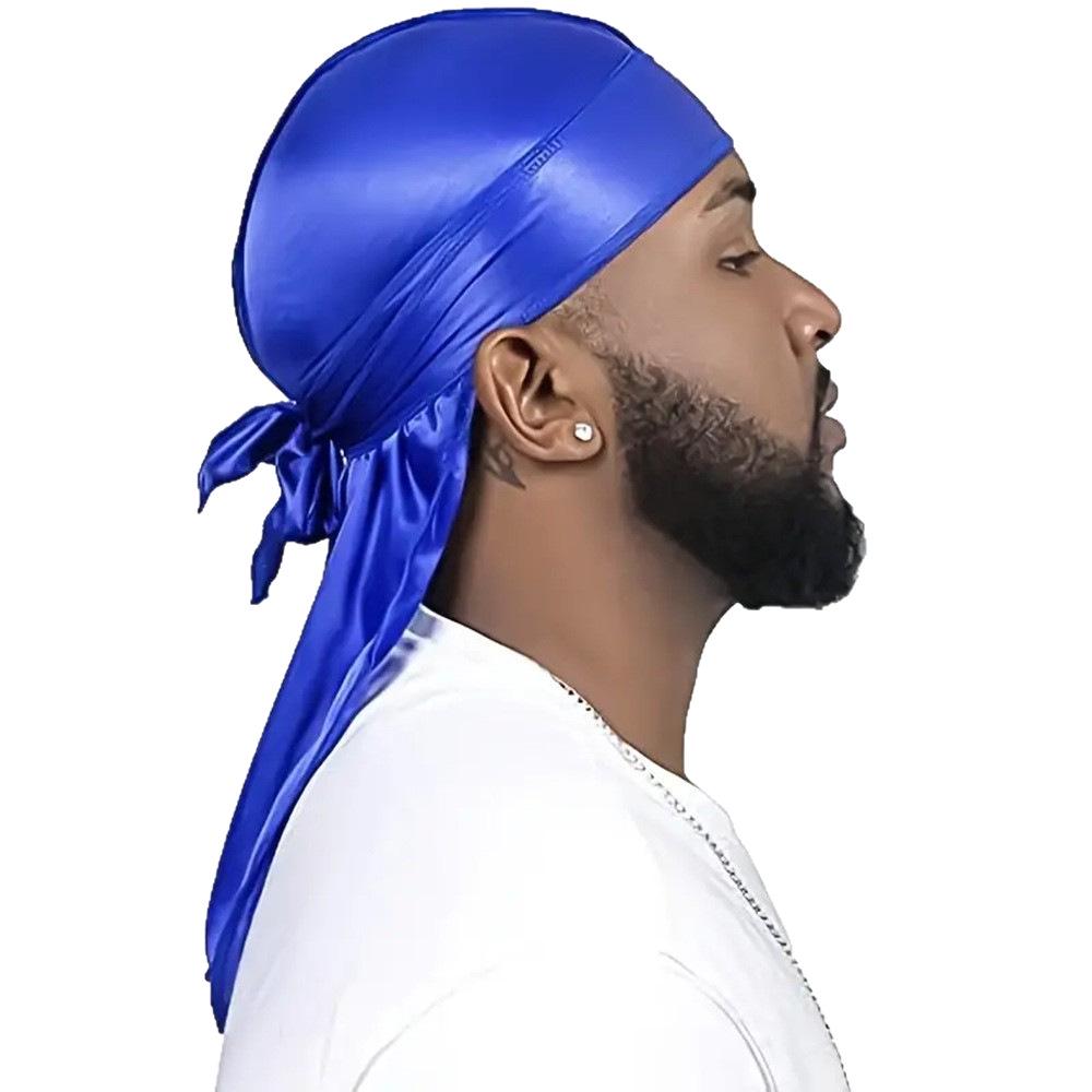 Silk Pirate Hat: Hip Hop Long-Tail Elastic Head Wrap for Men