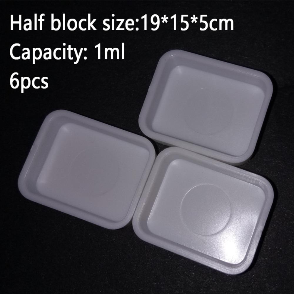 Small Portable Mini Watercolor Paint Box White/Transparent Color Square White Empty Plastic Paint Pan Multidimensional Plastic