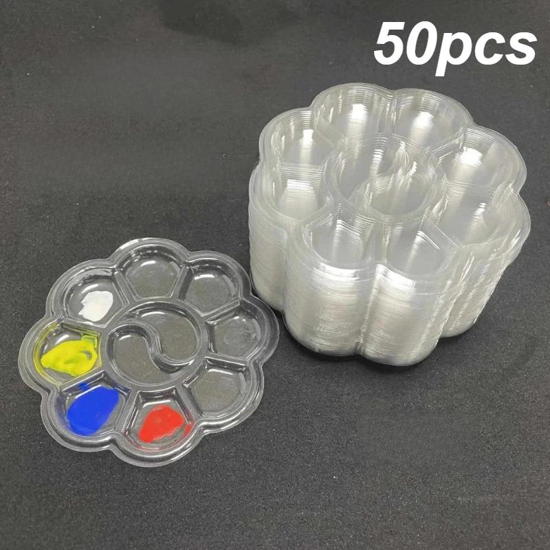 

20pcs Disposable Gouache Oil Painting Palette Plum Blossom Shape Painting Art Palette Washable Watercolor Paint Palette