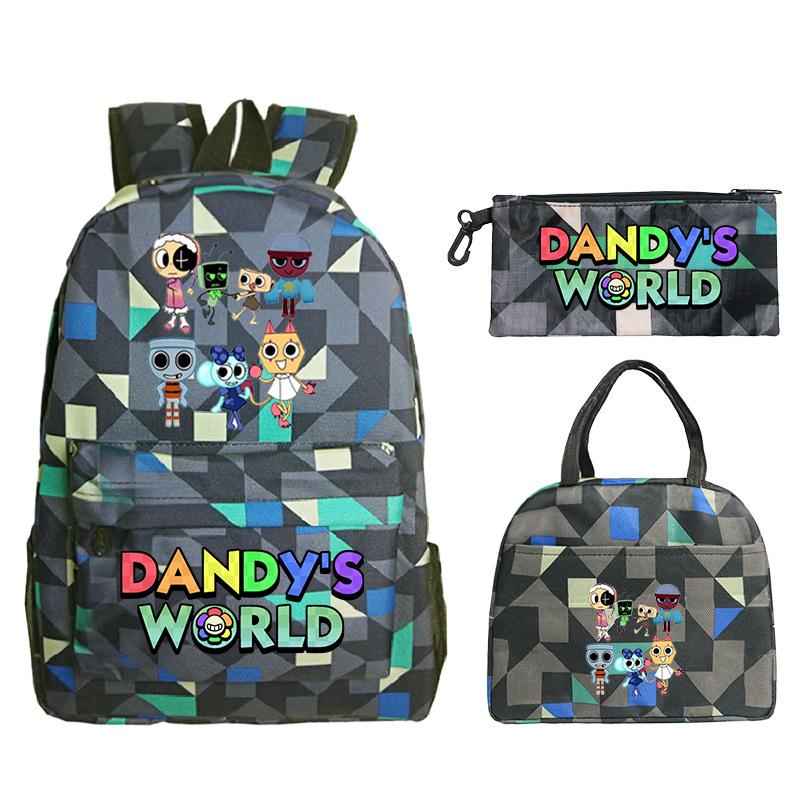 New Dandy's world game merchandise personalized printing primary and secondary school schoolbag three-piece set