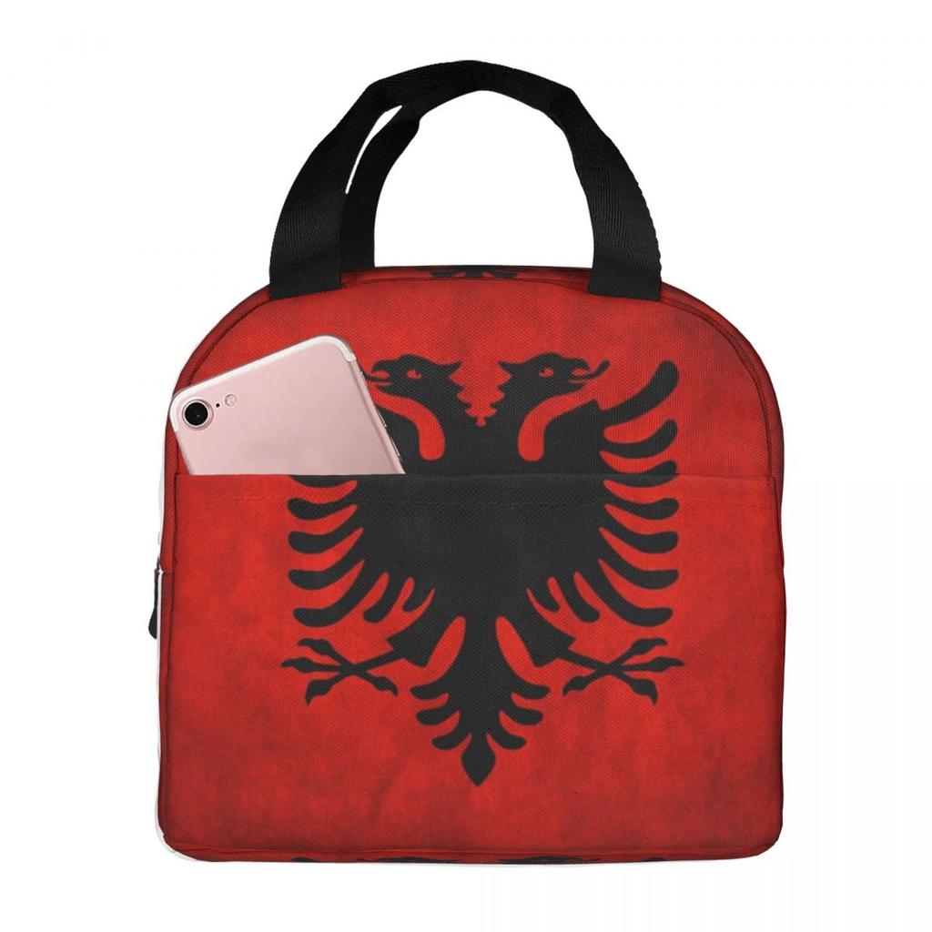 Albania Flag Insulated Lunch Bag for Kids School Cooler Thermal Food Box Tote Portable Lunch Boxes Container