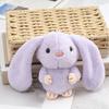 Adorable Long-eared Bunny Plush Keychain Soft Stuffed Rabbit Toy Crystal Velvet